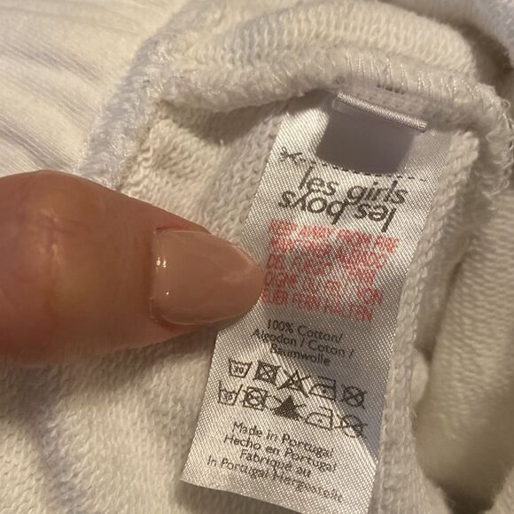 EUC LES GIRLS LES BOYS Ultimate Fit Sweats Loose Off-White Jogger Pants - Picture 6 of 8